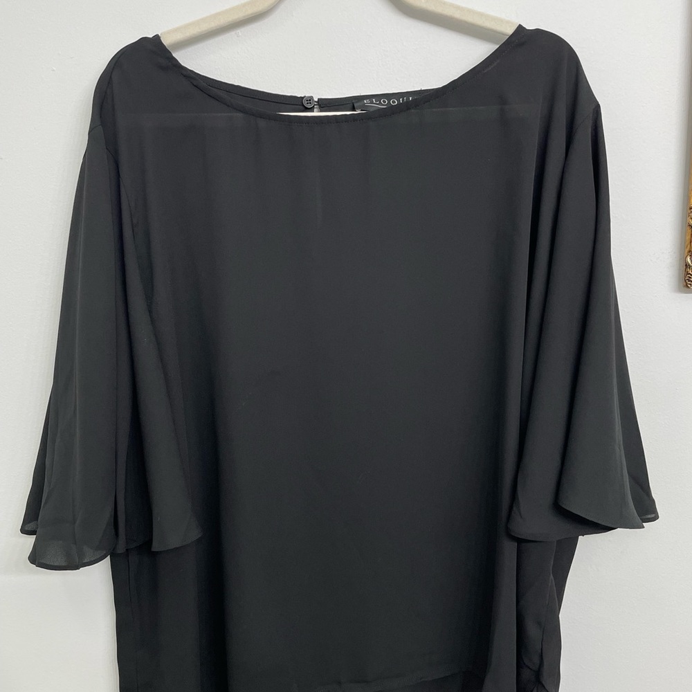 ELOQUII Plus Size Flutter Sleeve Blouse